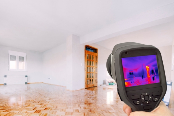 image of a hand infrared camera to help balance home heating