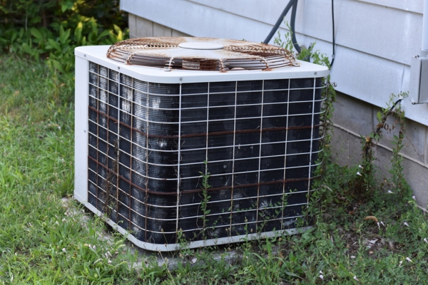 rusty and old outdoor HVAC unit